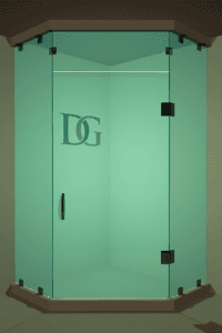 Luxe™ Left Open Neo Angle Shower Door with Steam Shower Transom-0