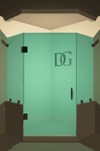 Luxe™ Right Open Neo Angle Shower Door with Two Knee Walls-2