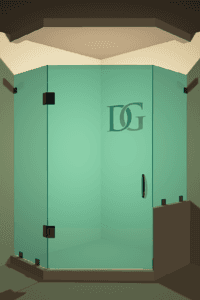 Luxe™ Right Open Neo Angle Shower Door with Right Knee Wall-2