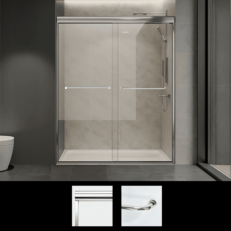 48"x76" Polished Chrome Sero Inline Semi-Frameless Bypass Sliding Enclosure