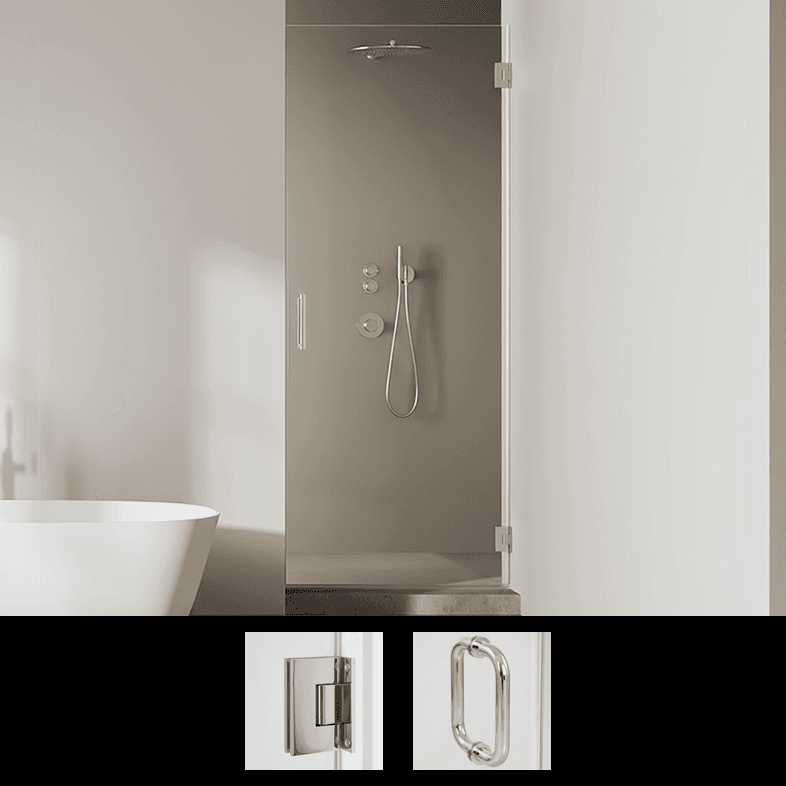 26"x72" Polished Chrome Solo Frameless Single Shower Door