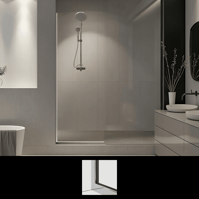 30"x64" Polished Chrome Tela Fixed Screen