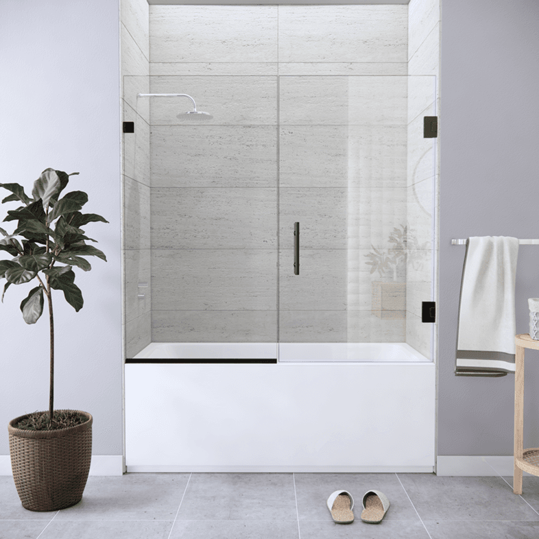 Bathtub Enclosures Left Open Single Swinging Bathtub Door-0