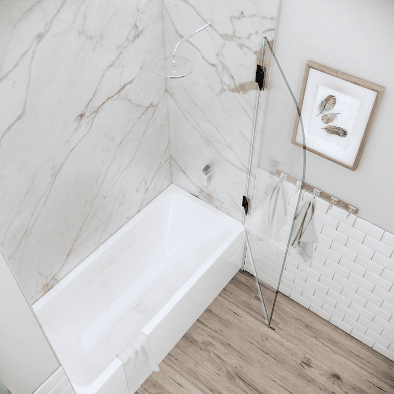 Bathtub Enclosures Left Open Single Swinging Round Bathtub Screen-3