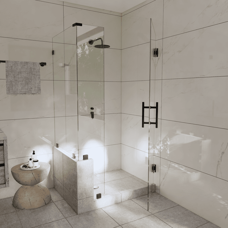 Canto™ Left Open Corner Shower Door with Left Knee Wall-1