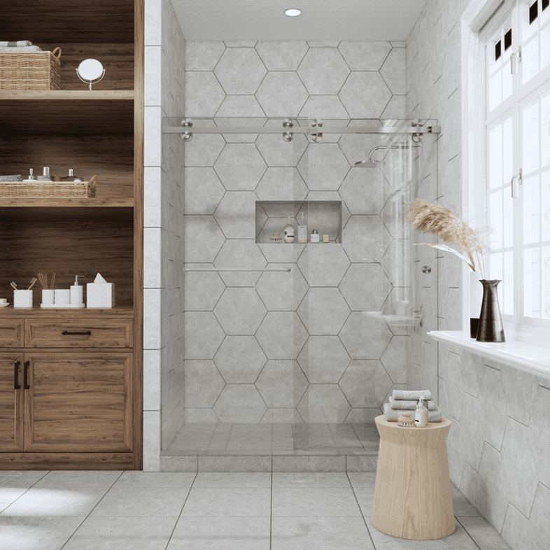 Solo™ Eclipse Double Sliding Shower Door With Right Handle-1