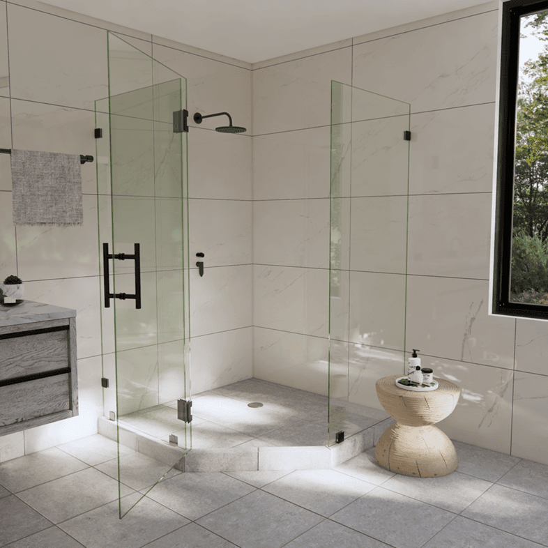 Luxe™ Right Open Neo Angle Shower Door-1