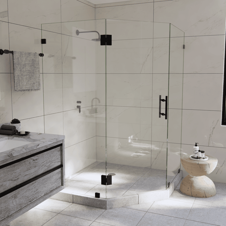 Luxe™ Right Open Neo Angle Shower Door-2