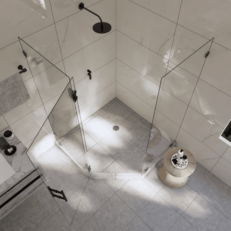 Luxe™ Right Open Neo Angle Shower Door-3