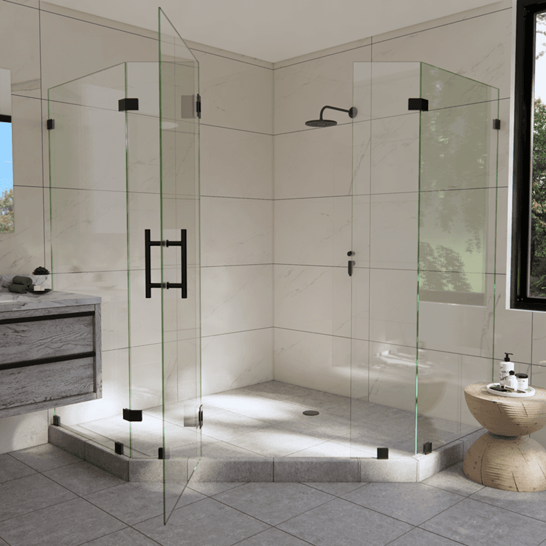 Luxe™ Right Open Neo Angle Shower Door-1