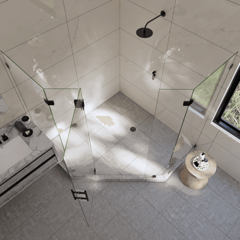 Luxe™ Right Open Neo Angle Shower Door-2