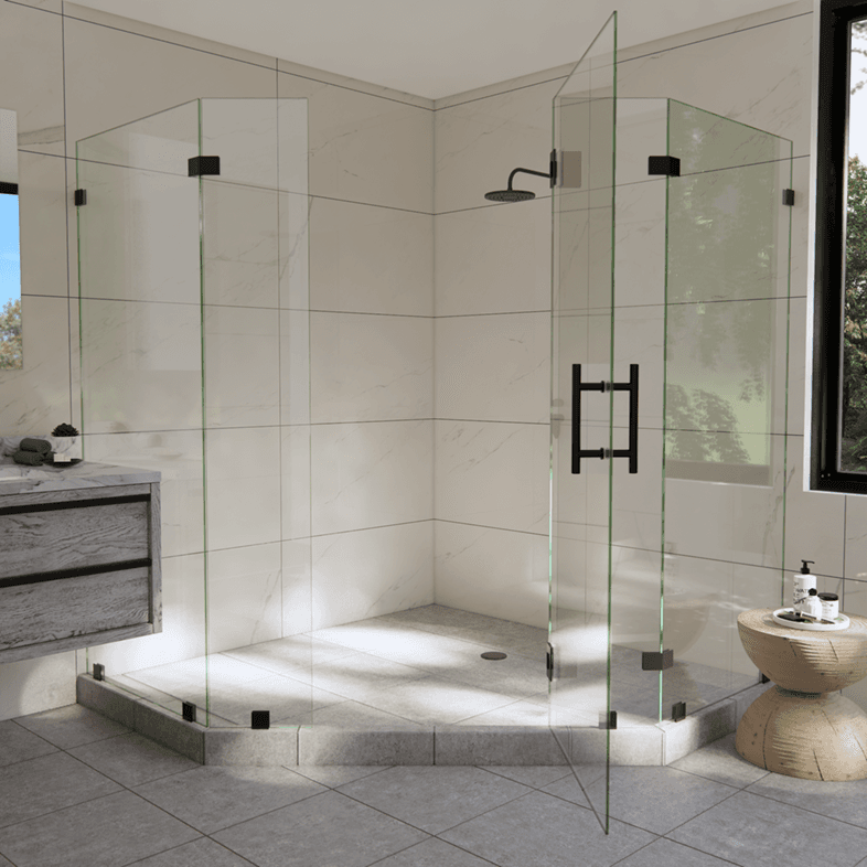 Luxe™ Left Open Neo Angle Shower Door-0