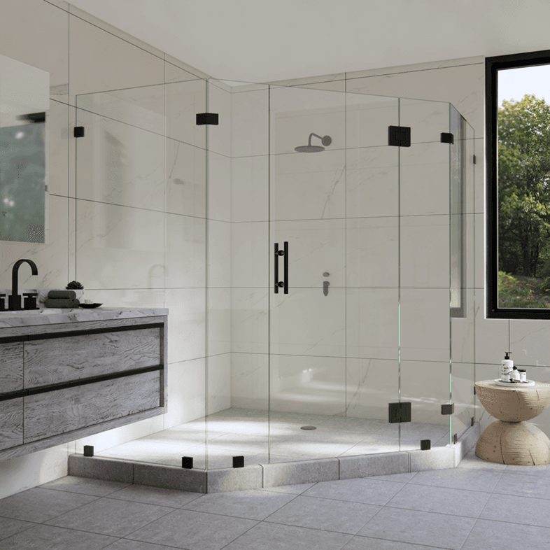 Luxe™ Left Open Neo Angle Shower Door-2
