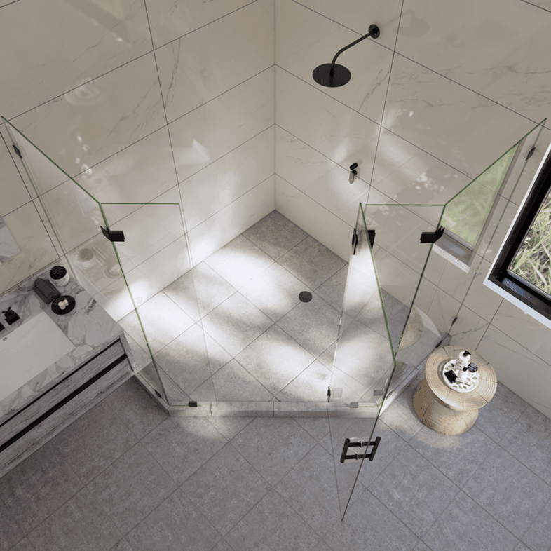 Luxe™ Left Open Neo Angle Shower Door-3