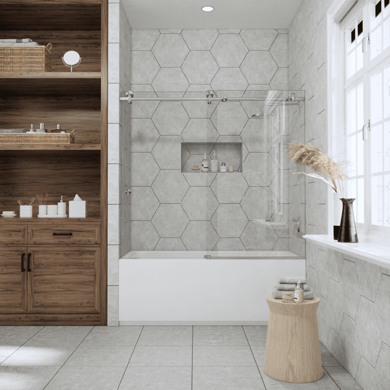 Bathtub Enclosures Right Open Metro Bathtub Door-0