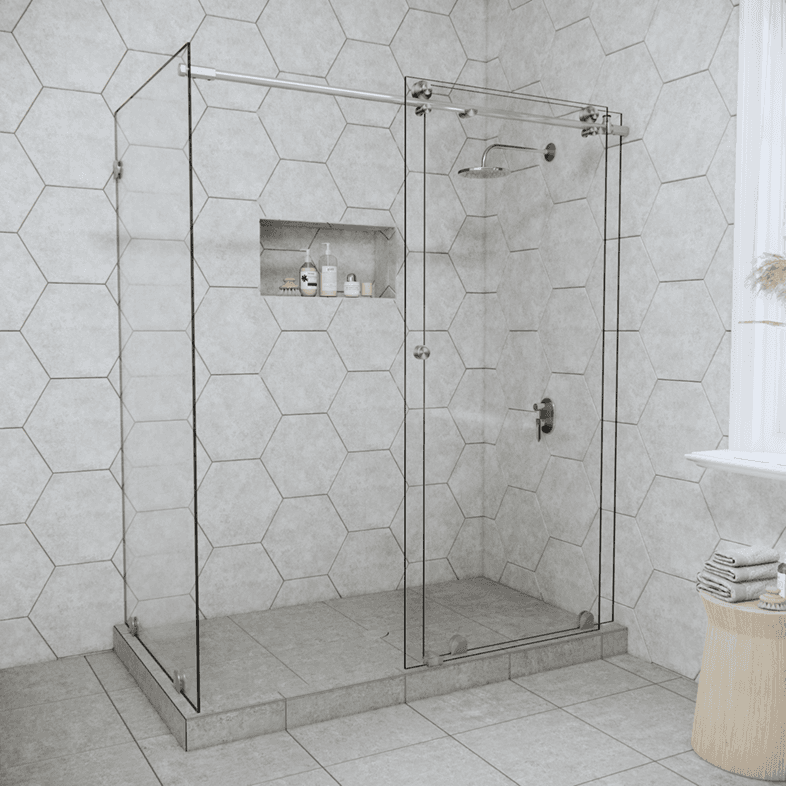 Slider™ Right Open Metro Sliding Corner Shower Door-2