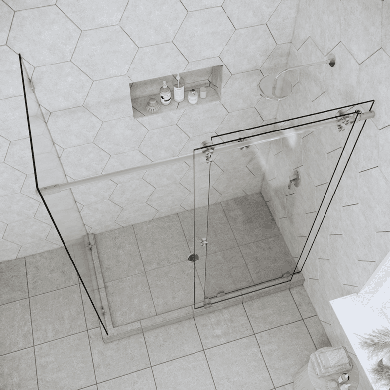 Slider™ Right Open Metro Sliding Corner Shower Door-3