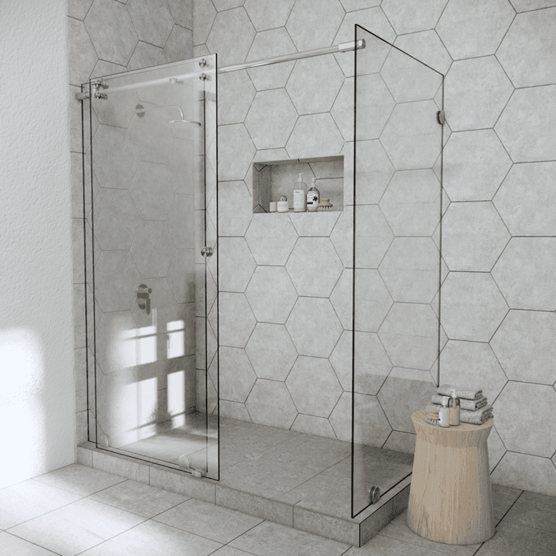 Slider™ Left Open Metro Sliding Corner Shower Door-1