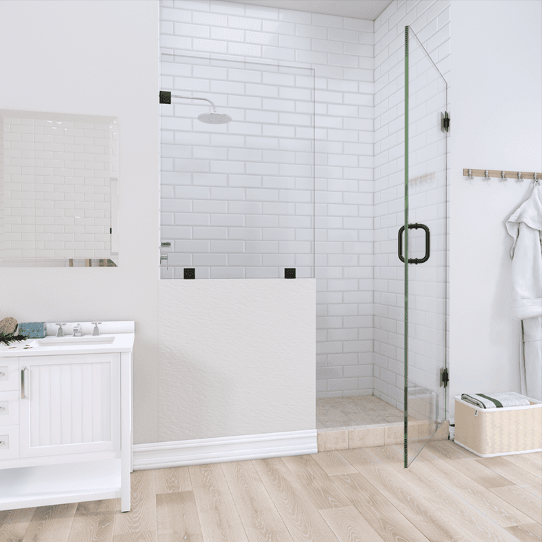 Prima™ Left Open Door & Panel Shower Door with left knee Wall-2