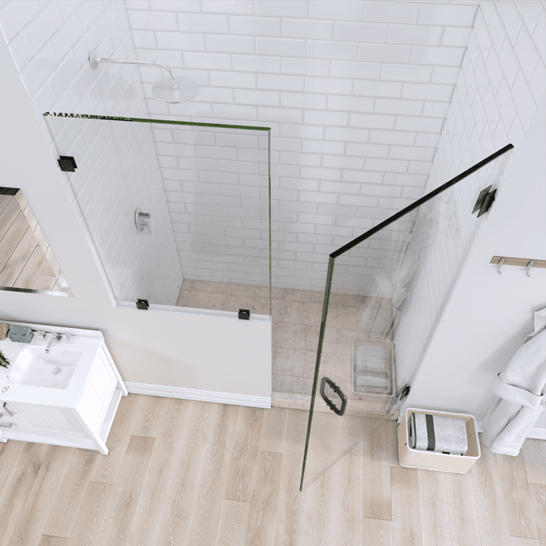 Prima™ Left Open Door & Panel Shower Door with left knee Wall-3