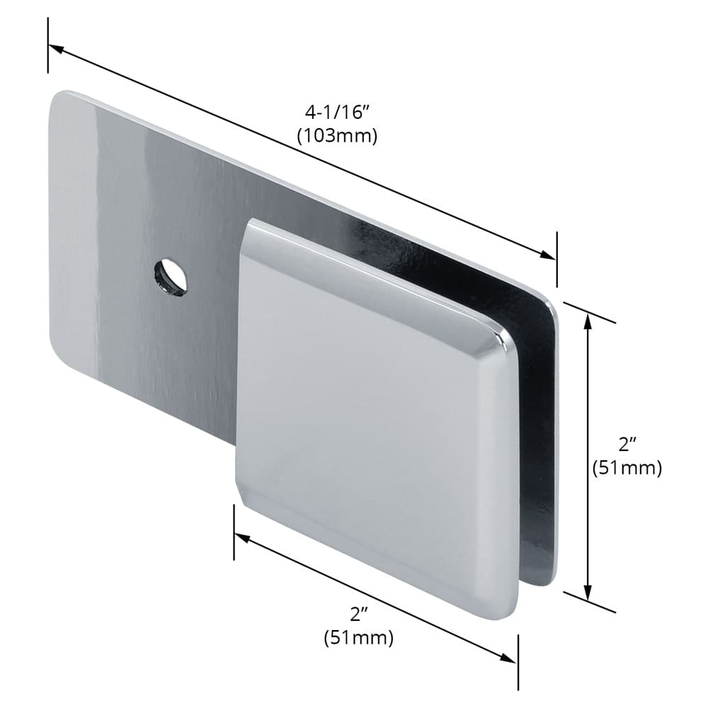 180-Degree Beveled Glass-to-Wall "Y" Inline Clamp