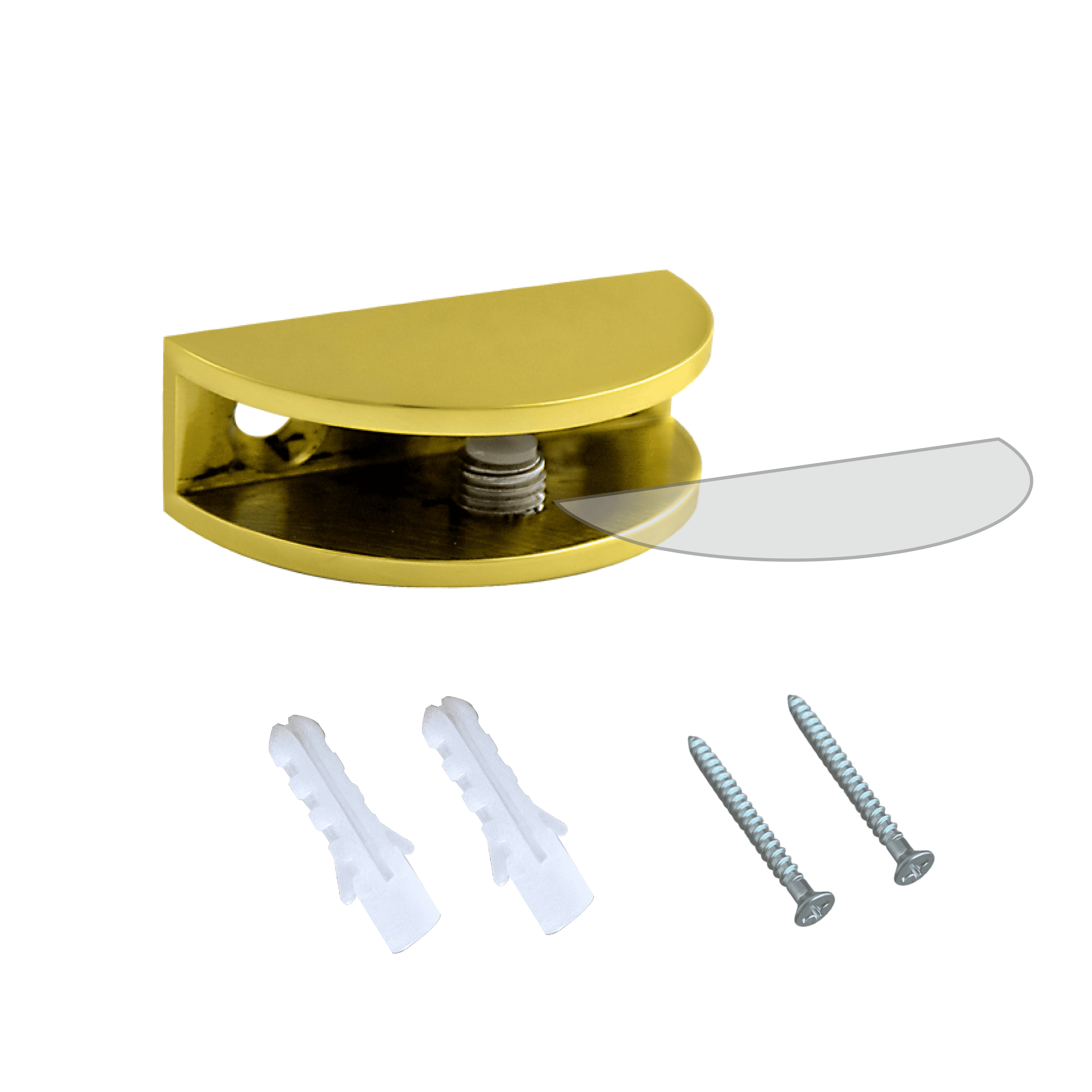 Rounded Glass Shelf Bracket for 1/4" to 3/8" Shelves - 1 Piece
