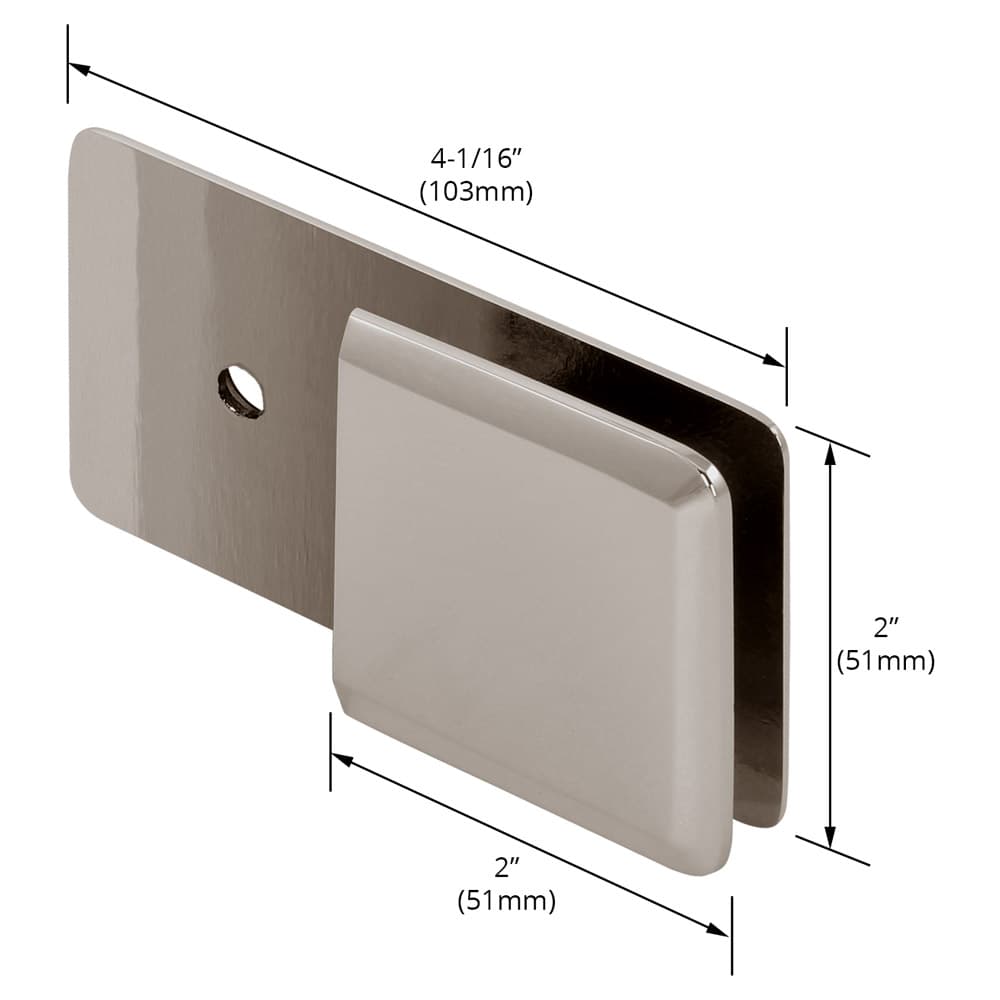 180-Degree Beveled Glass-to-Wall "Y" Inline Clamp