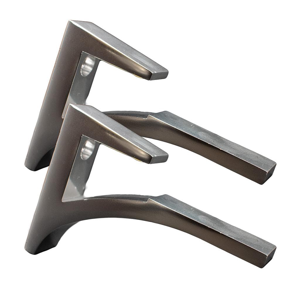 Aluminum Glass Shelf Brackets for 3/8" to 1/2" Shelves - Set of 2