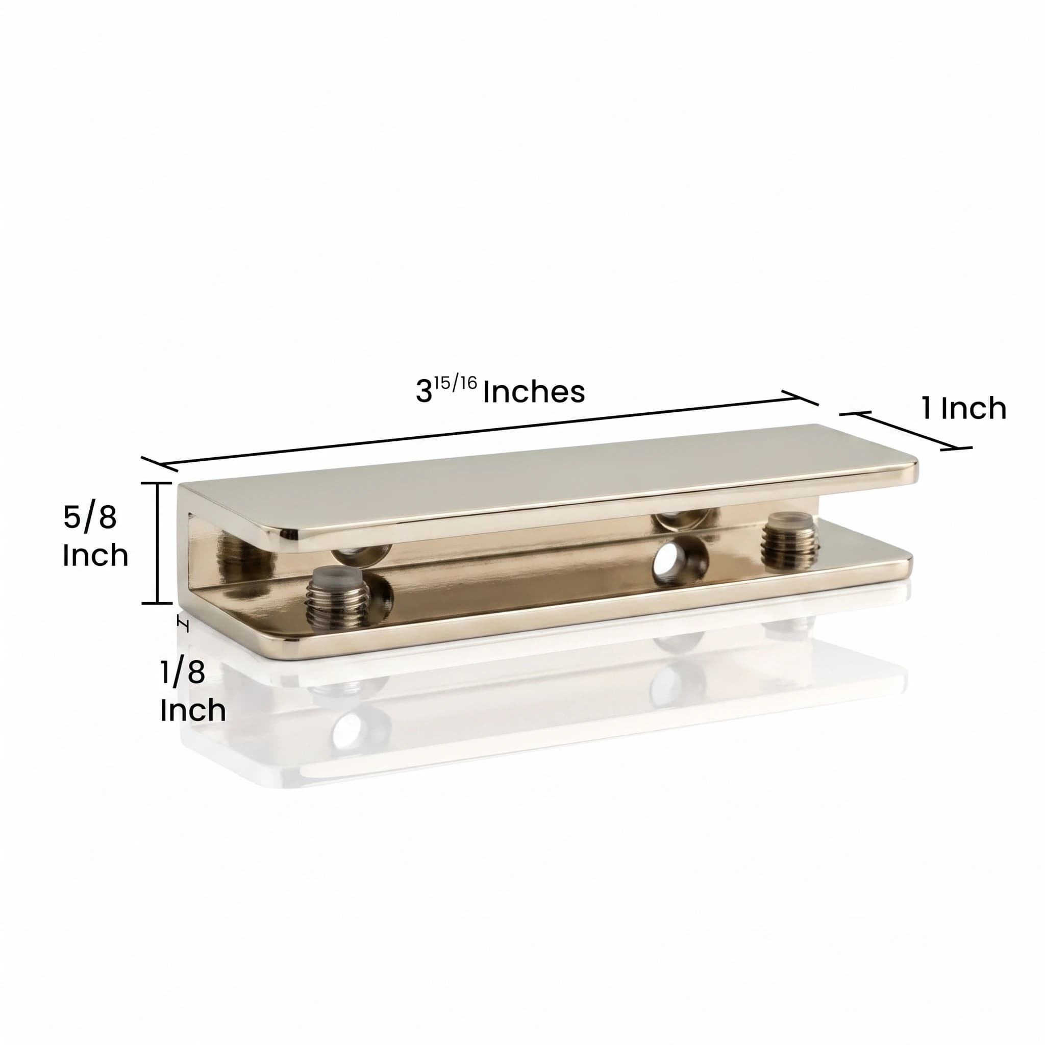 Rectangular Glass Shelf Bracket for 1/4" to 3/8" Shelves - 1 Piece