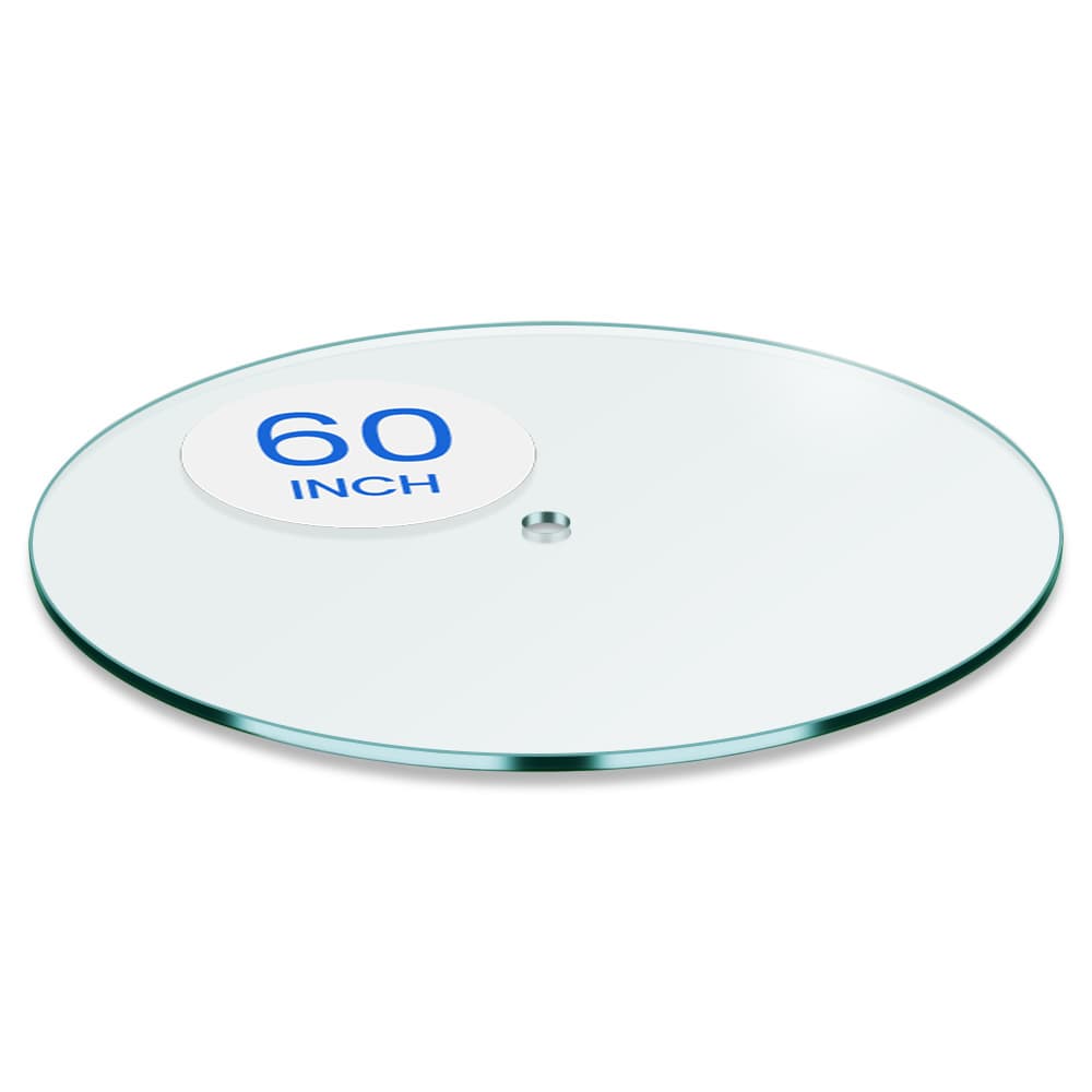 60" Round Tempered Glass Patio Table Top with Center Hole - 1/4" Thick - Flat Edge | Dulles Glass