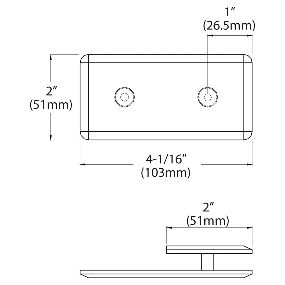 180-Degree Beveled Glass-to-Wall "Y" Inline Clamp