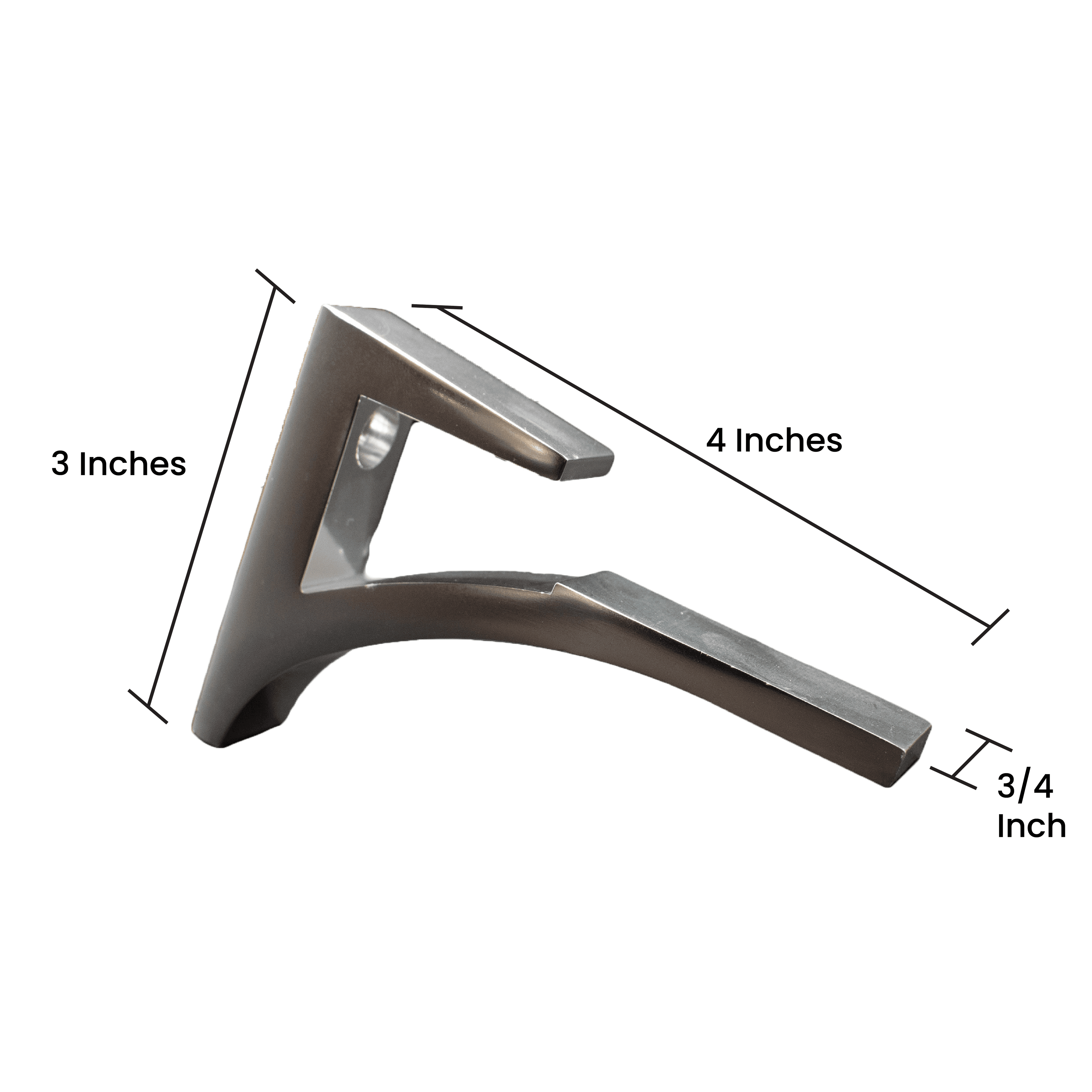 Aluminum Glass Shelf Brackets for 3/8" to 1/2" Shelves - Set of 2