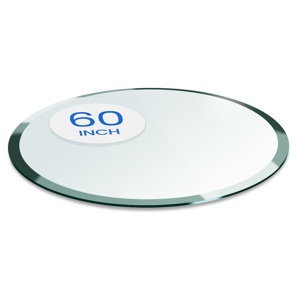 60" Round Tempered Glass Table Top - 1/4" Thick - Bevel Edge | Dulles Glass