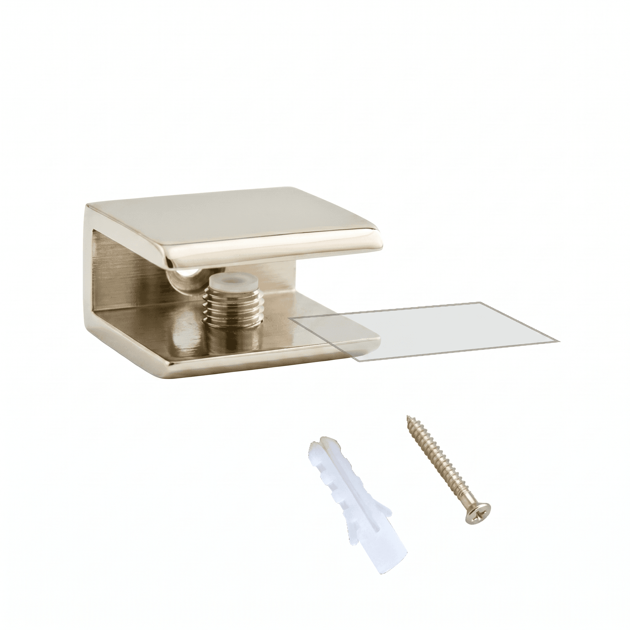 Square Glass Shelf Bracket for 1/4" to 3/8" Shelves - 1 Piece