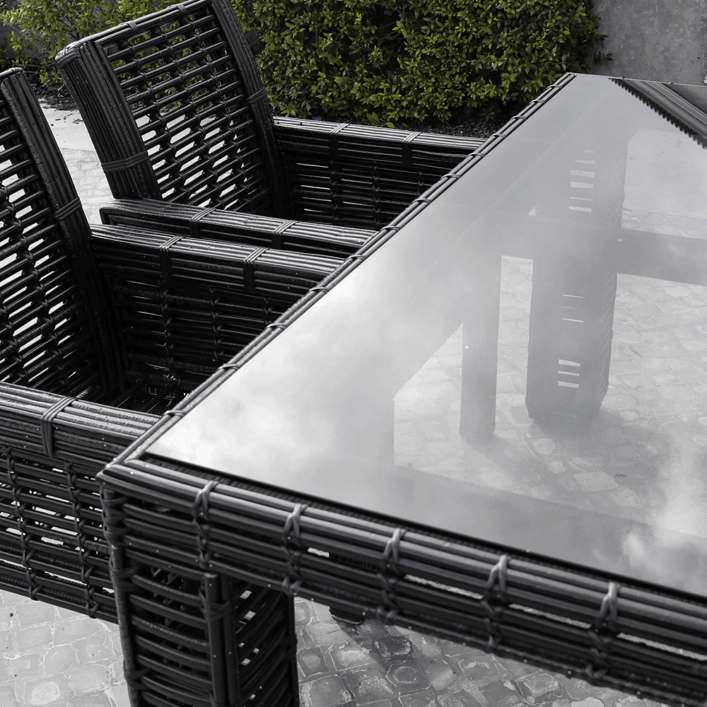 24" Square Tempered Glass Table Top - 3/8" Thick - Flat Edge - Radius Corners | Dulles Glass
