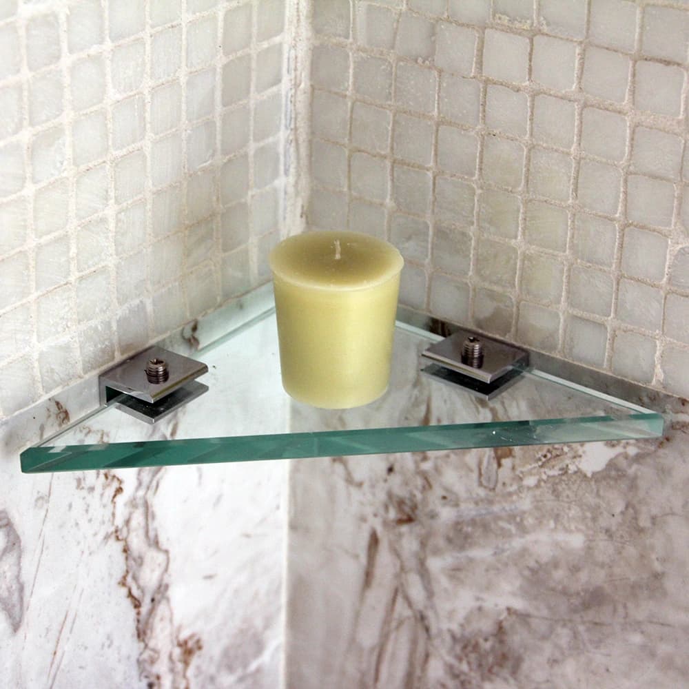 Square Glass Shelf Bracket for 1/4" to 3/8" Shelves - 1 Piece