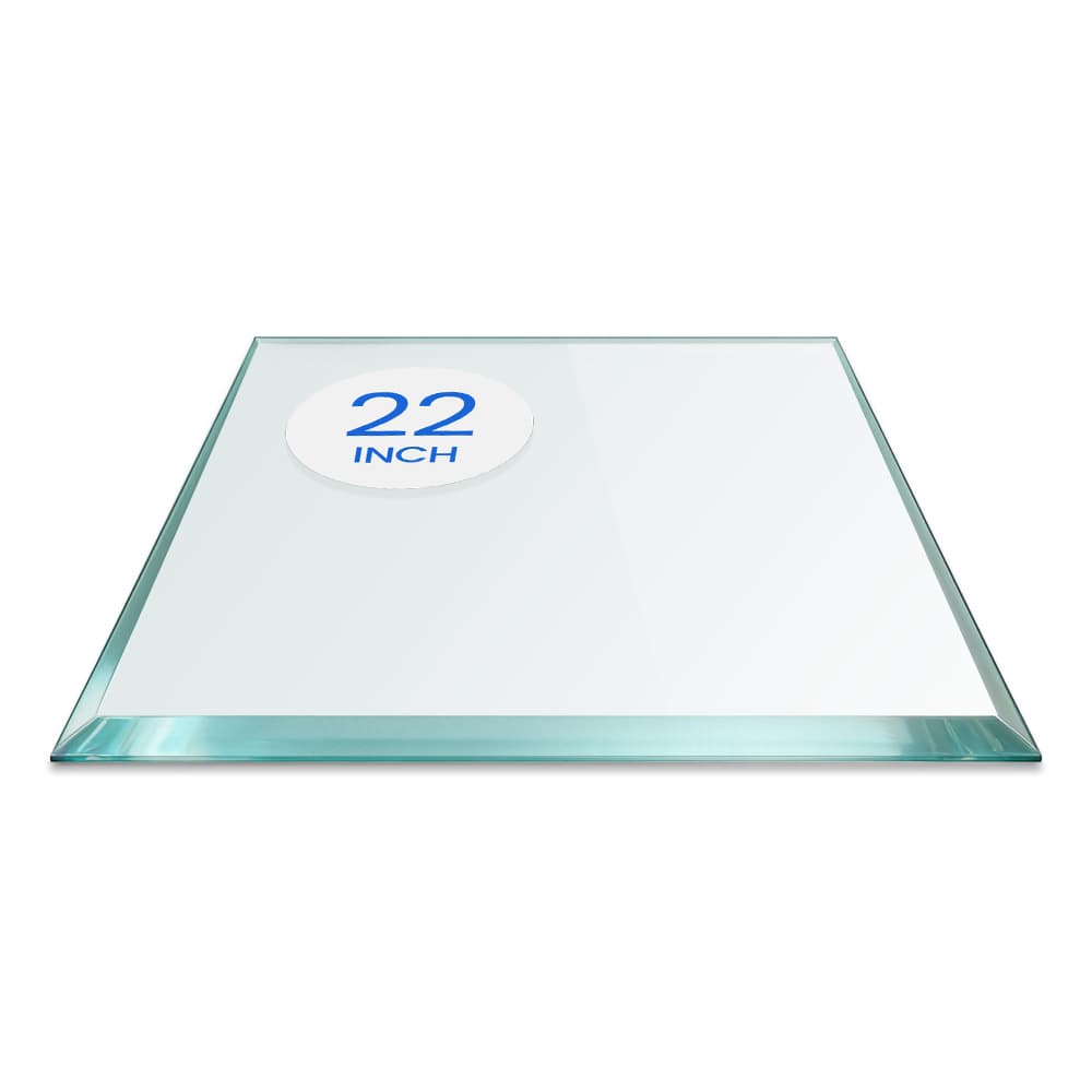 22" Square Tempered Glass Table Top - 1/2" Thick - Bevel Edge - Eased Corners | Dulles Glass