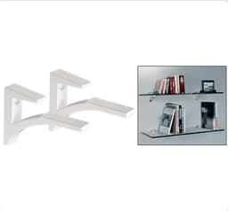 Aluminum Glass Shelf Brackets (Set of 2) for 3/8" to 1/2" Shelves