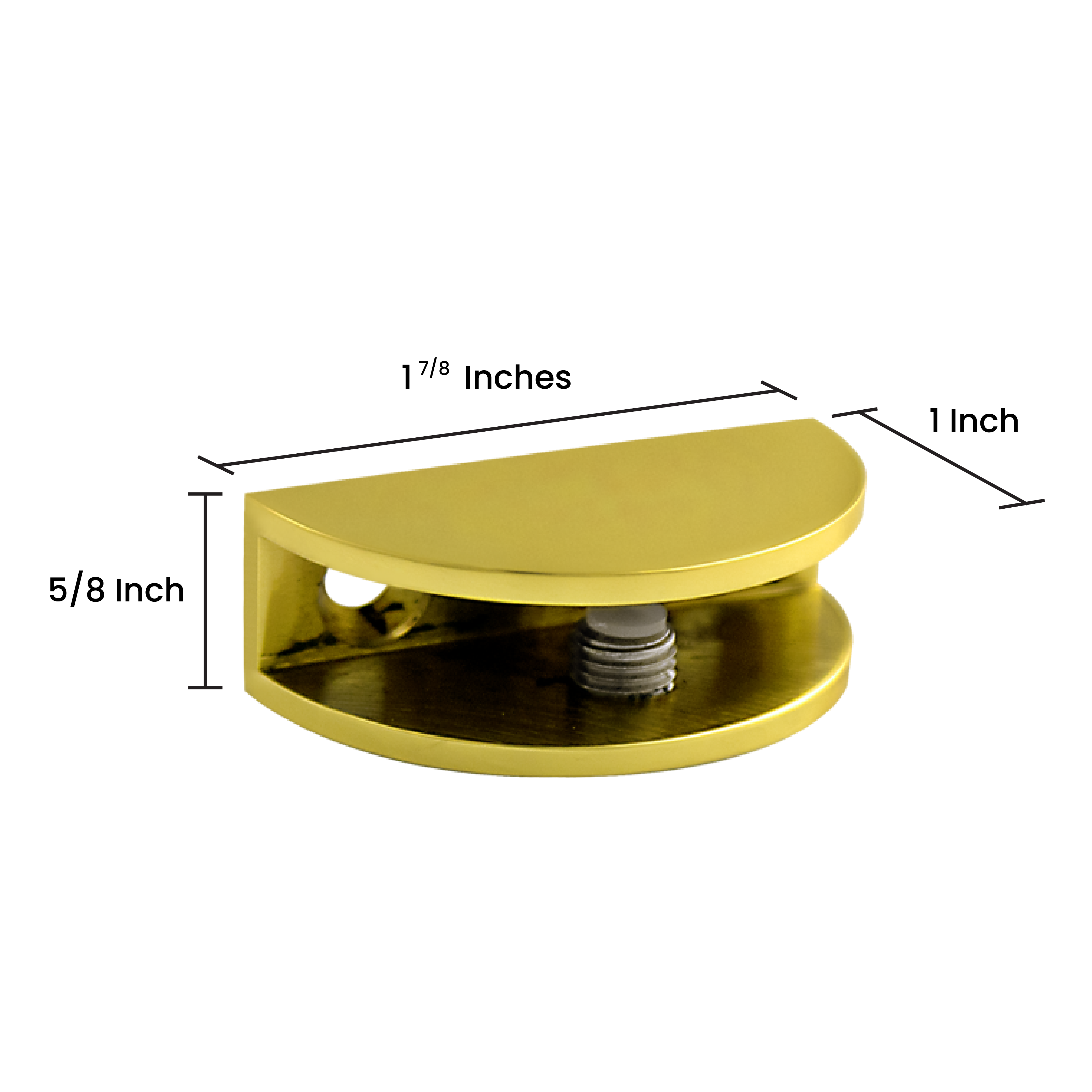 Rounded Glass Shelf Bracket for 1/4" to 3/8" Shelves - 1 Piece