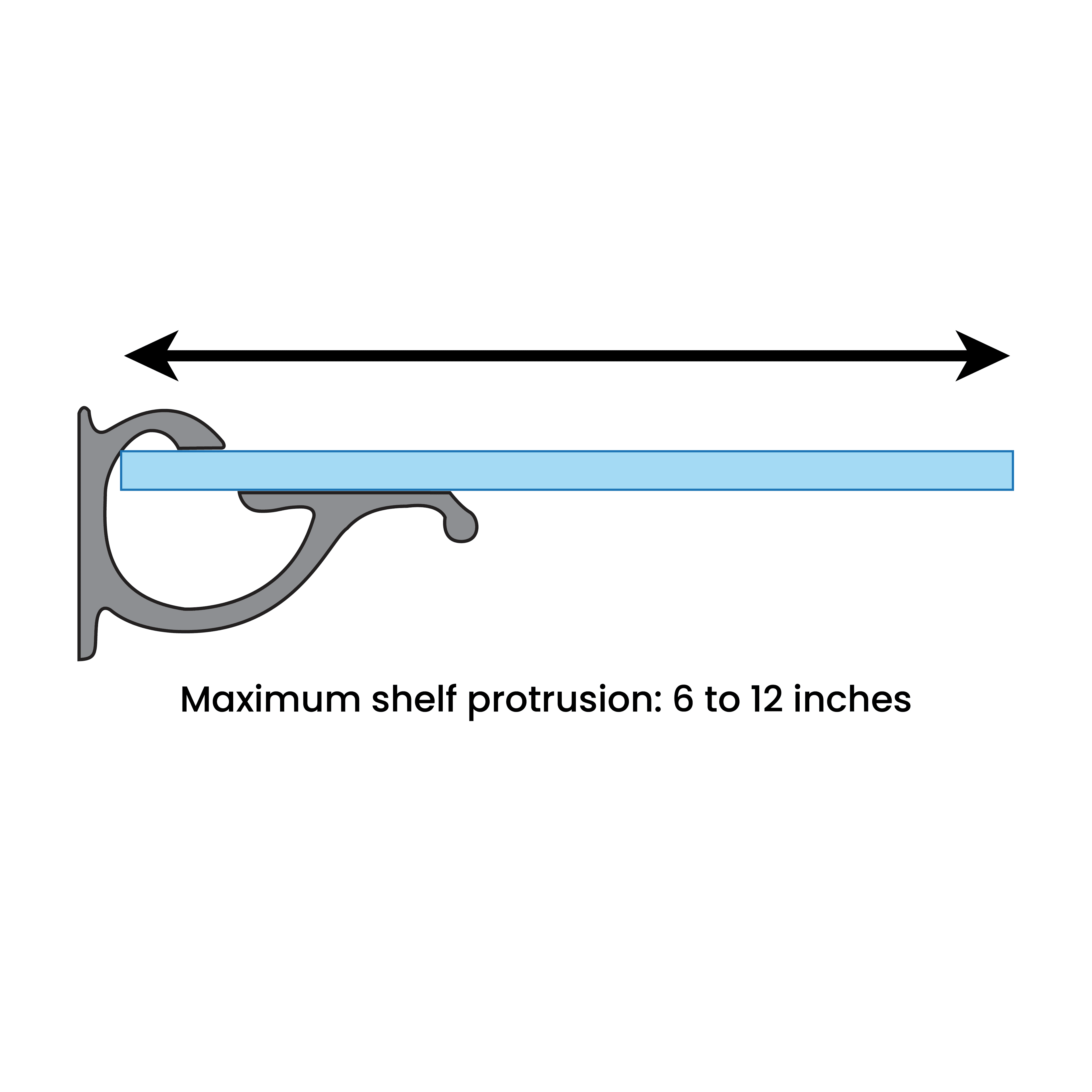 Designer Aluminum Shelf Brackets (Set of 2) for 3/8" to 1/2" Thick Shelves
