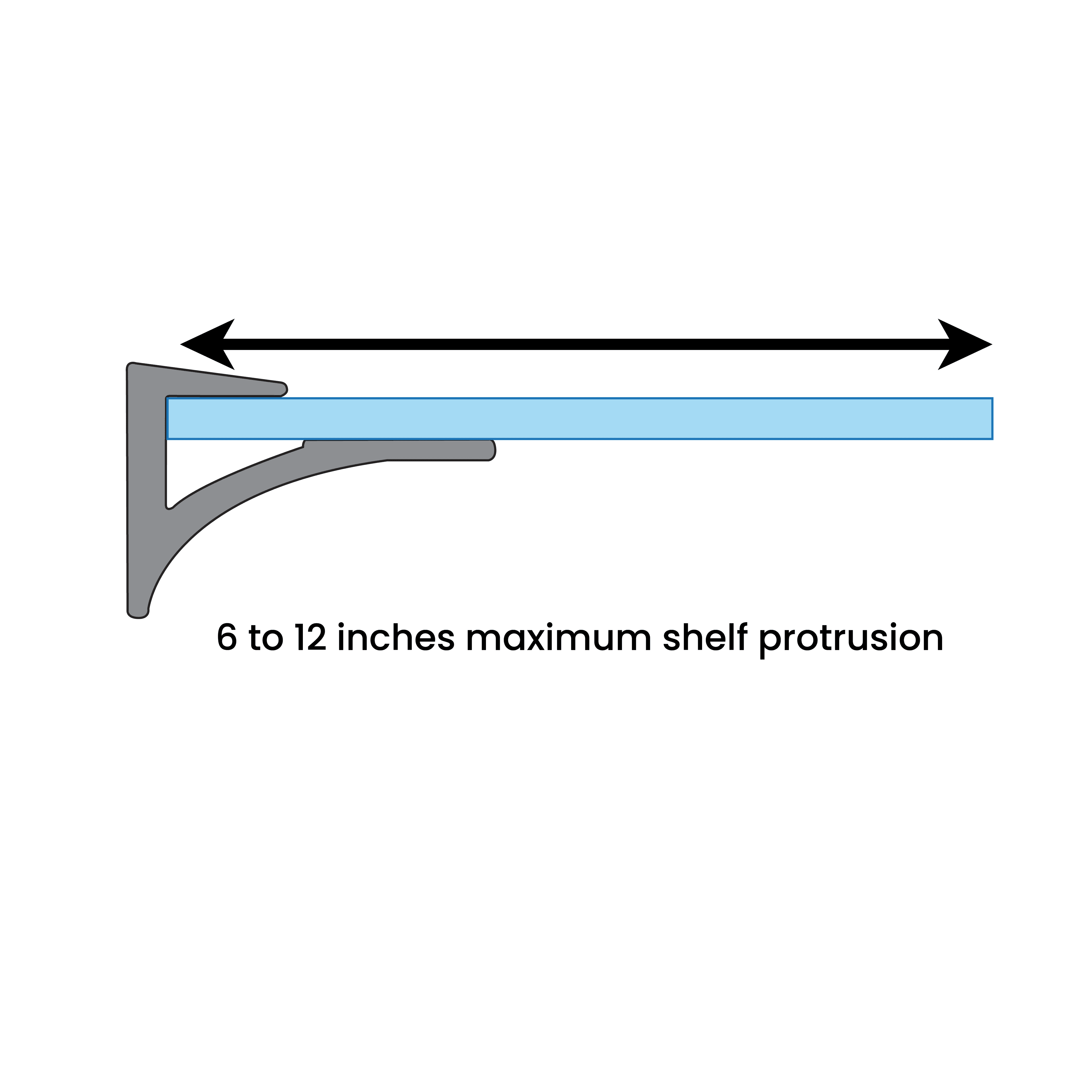 Aluminum Glass Shelf Brackets for 3/8" to 1/2" Shelves - Set of 2