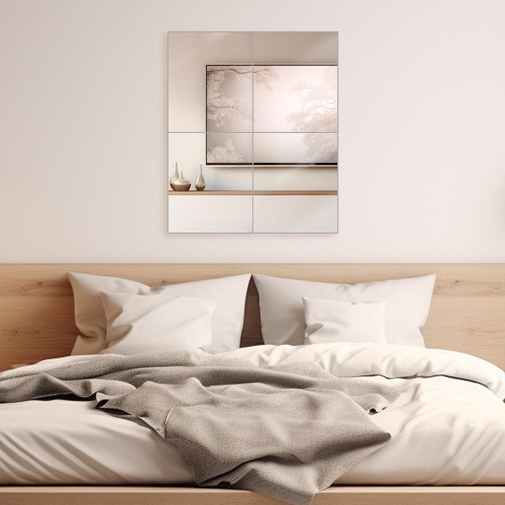 12x14 Mirror Tiles | Pack of 4 | Decorative Wall Mirrors