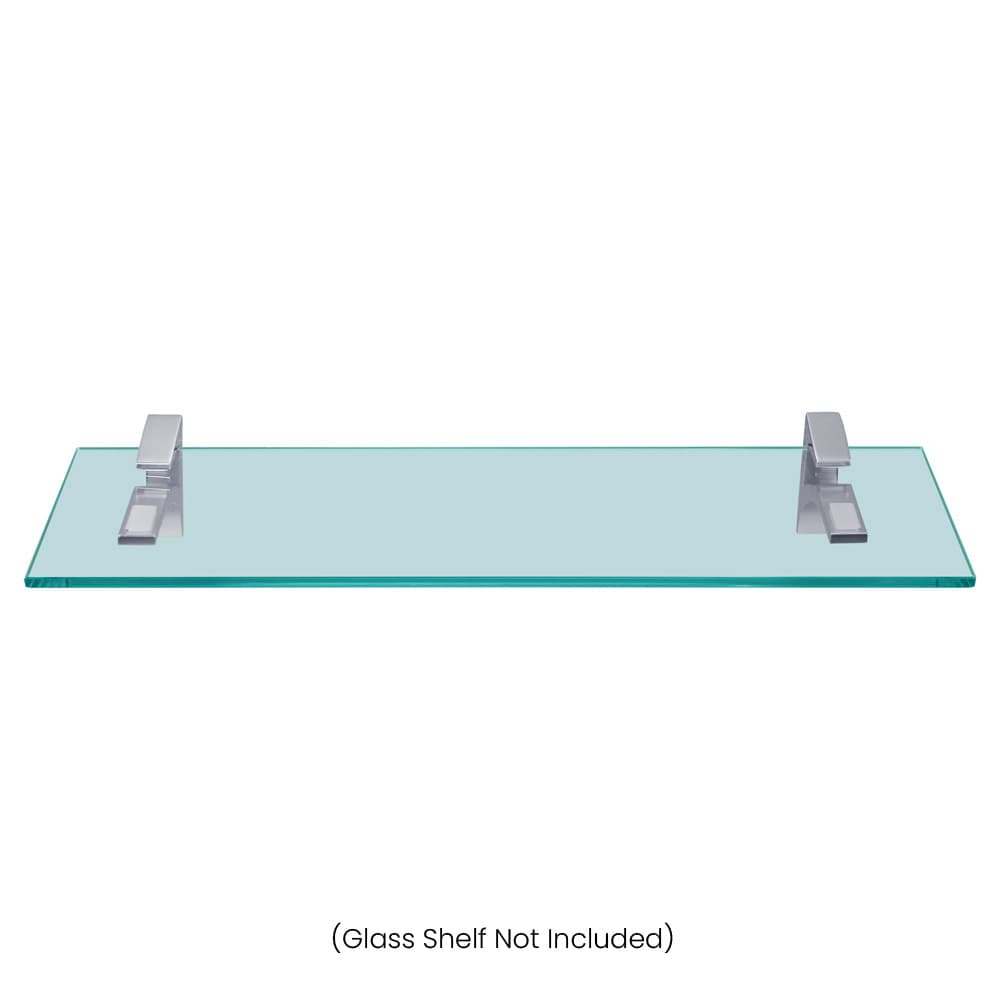 Aluminum Glass Shelf Brackets for 3/8" to 1/2" Shelves - Set of 2