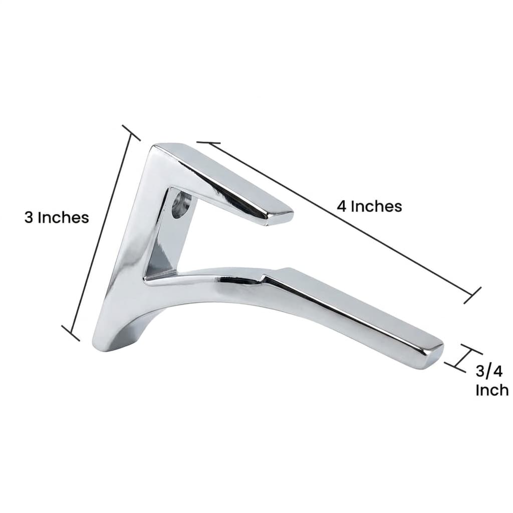 Aluminum Glass Shelf Brackets for 3/8" to 1/2" Shelves - Set of 2