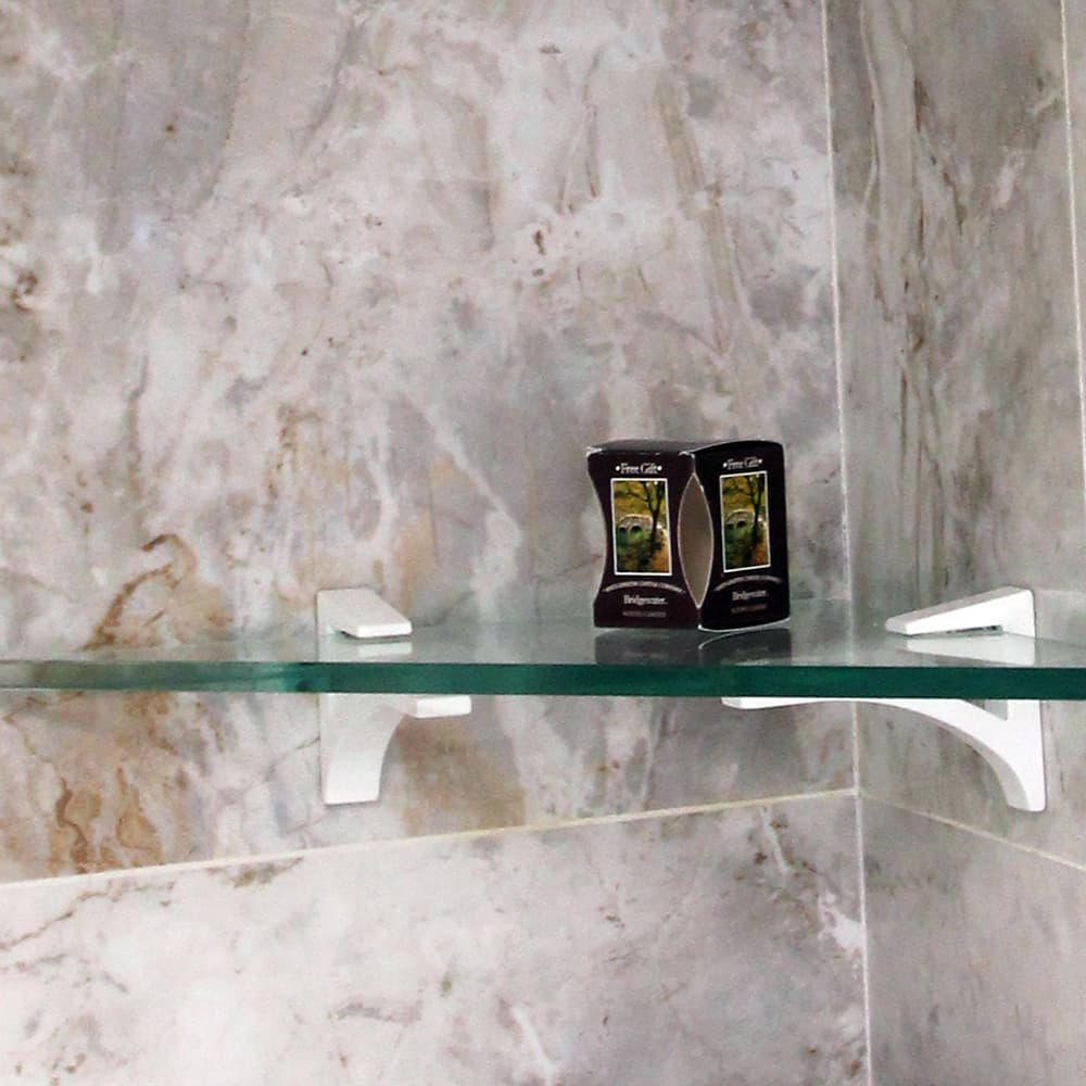 Aluminum Glass Shelf Brackets for 3/8" to 1/2" Shelves - Set of 2