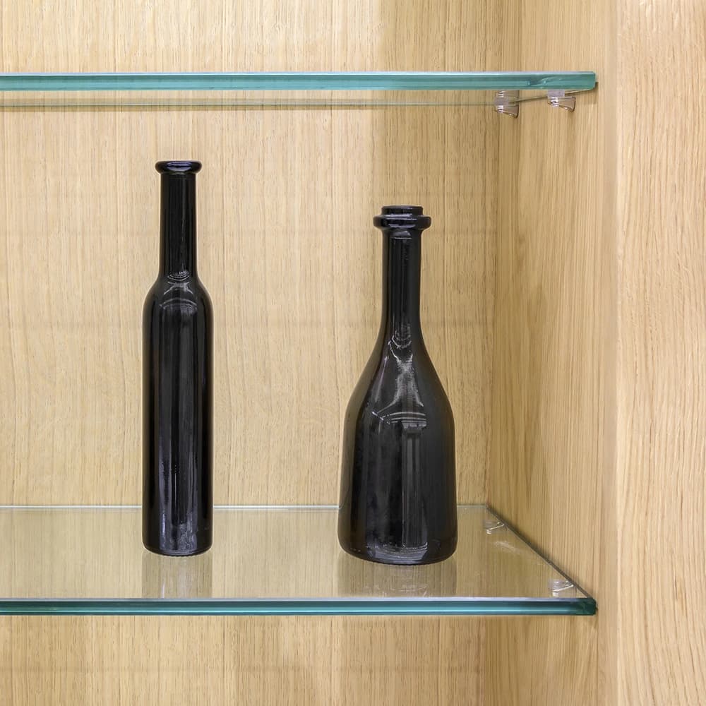10" x 24" Rectangle Tempered Glass Floating Shelf - 3/8" Thick - Flat Edge | Dulles Glass