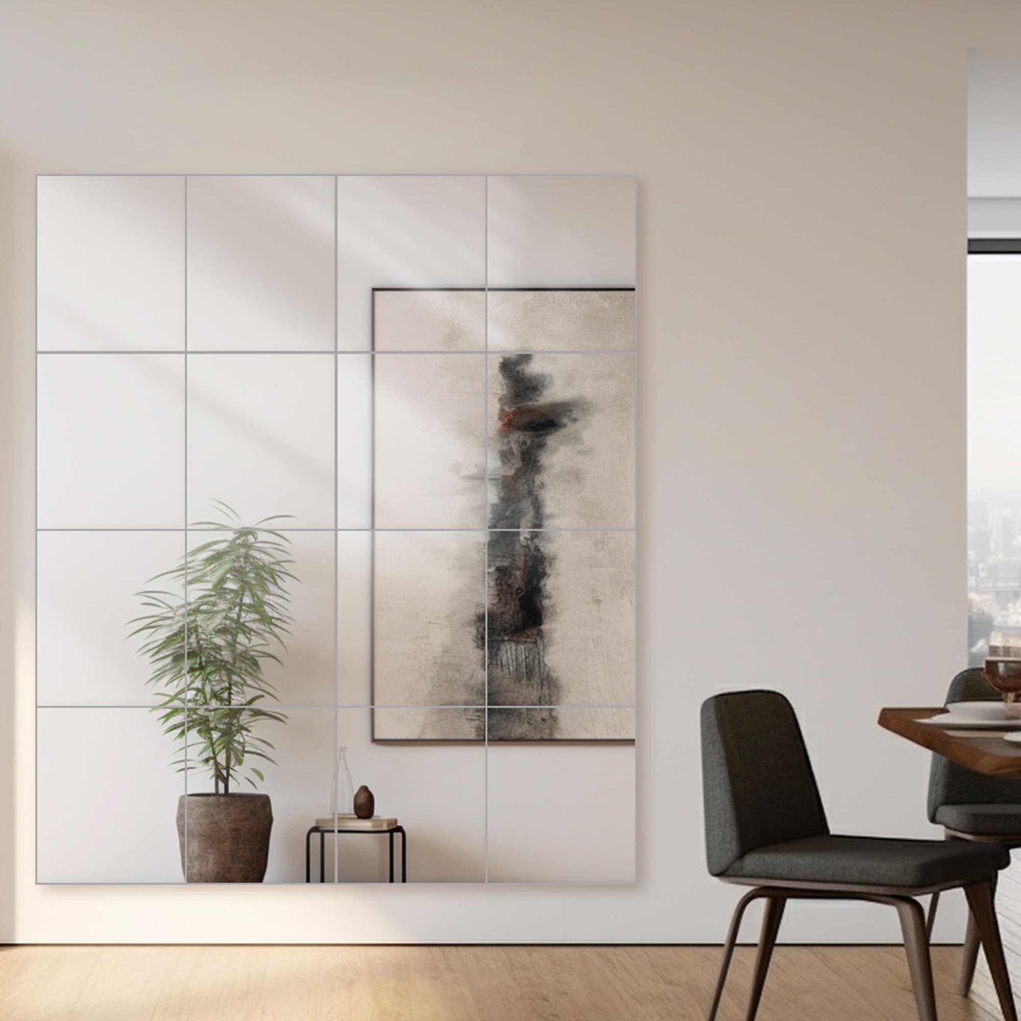 10x12 Mirror Tiles | Pack of 16 | Versatile Décor Mirrors