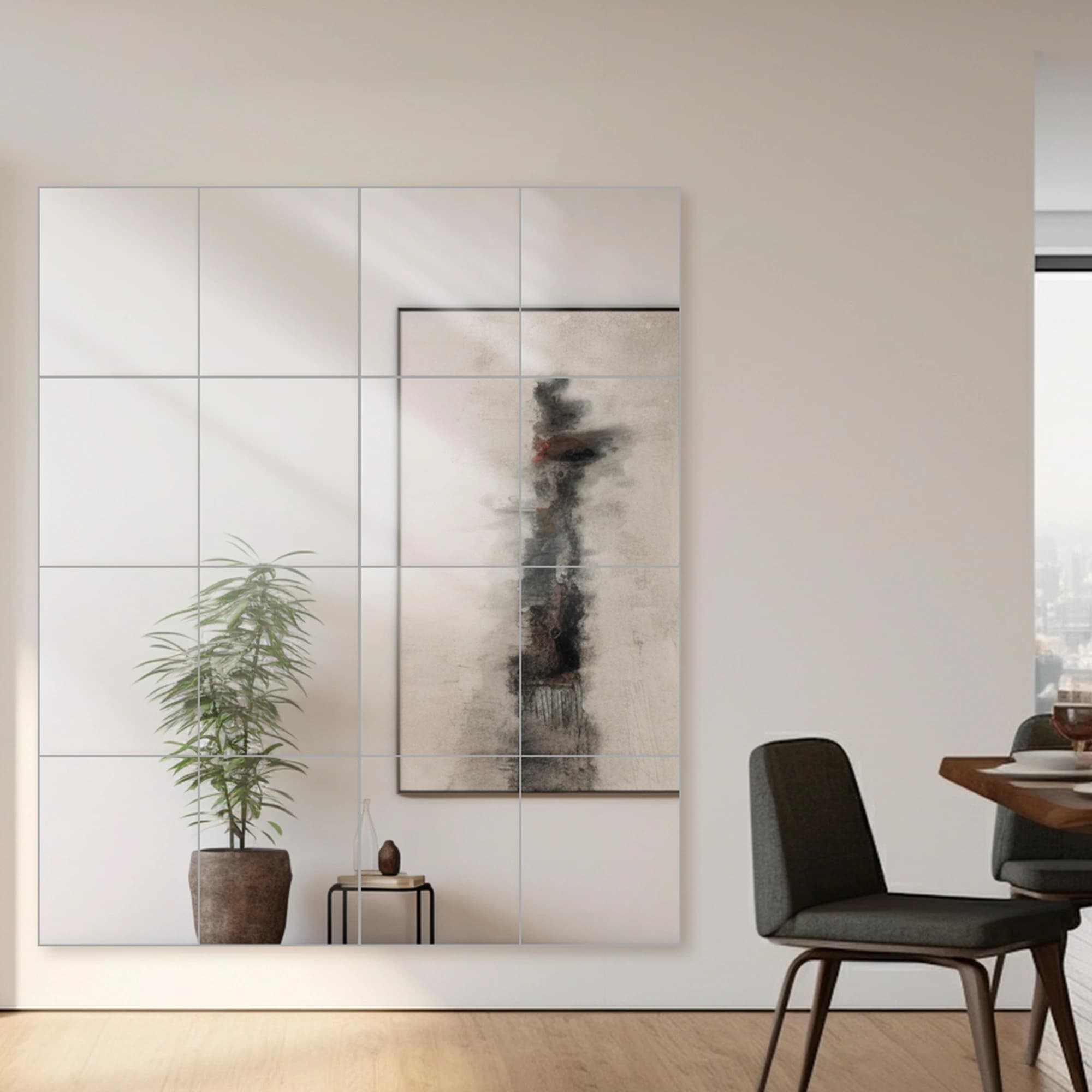 10x12 Mirror Tiles | Pack of 16 | Versatile Décor Mirrors