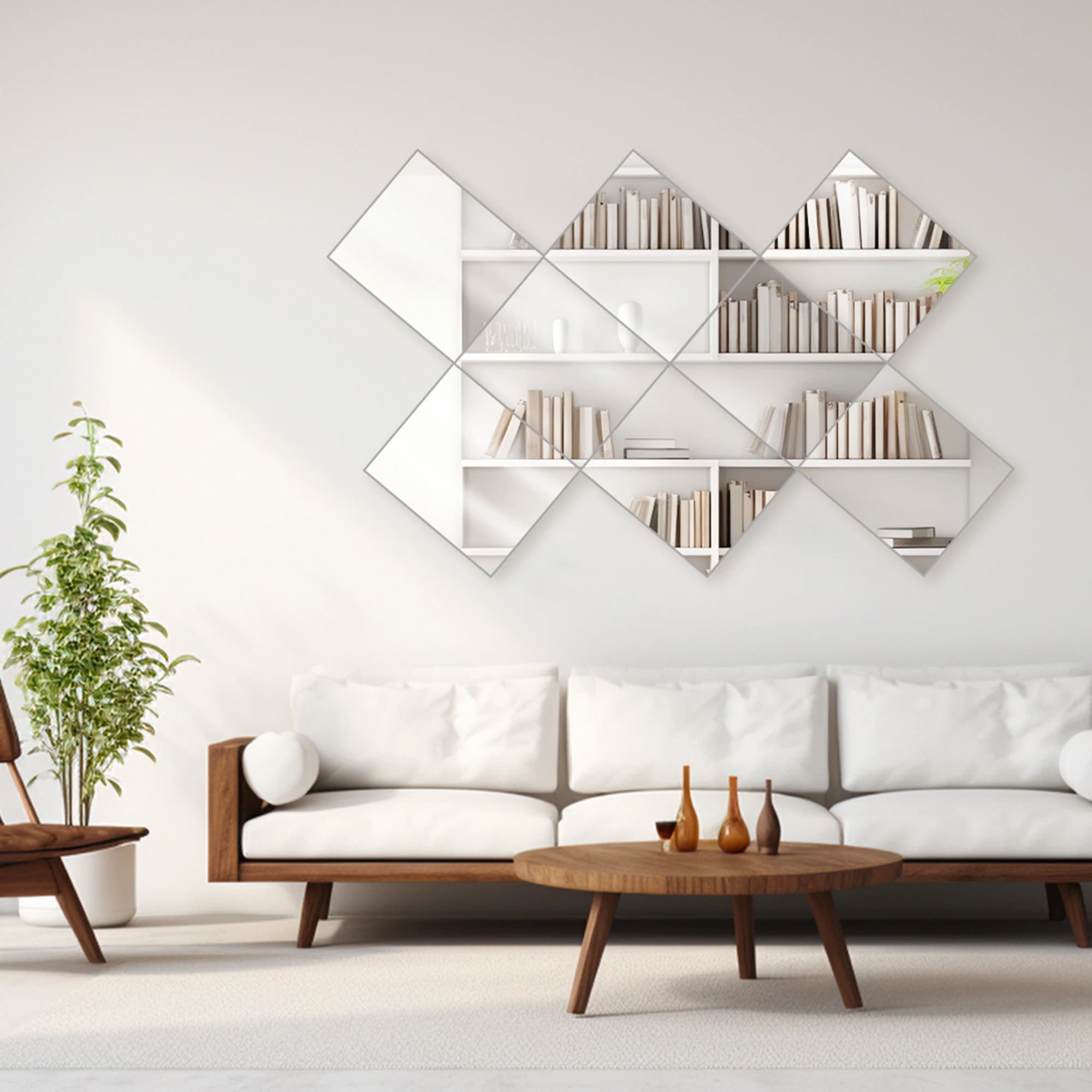 10x12 Mirror Tiles | Pack of 8 | Modern Wall Mirrors