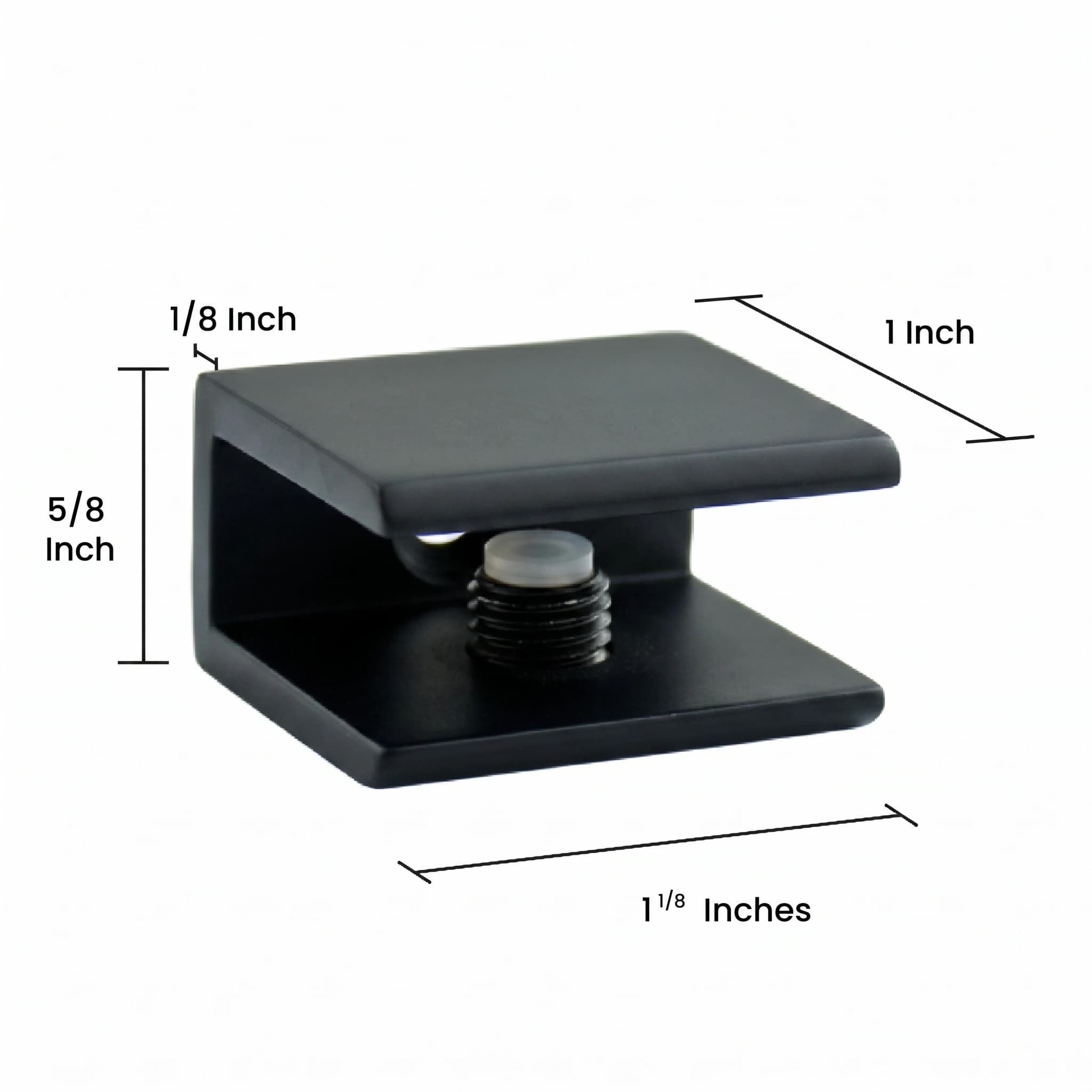 Square Glass Shelf Bracket for 1/4" to 3/8" Shelves - 1 Piece